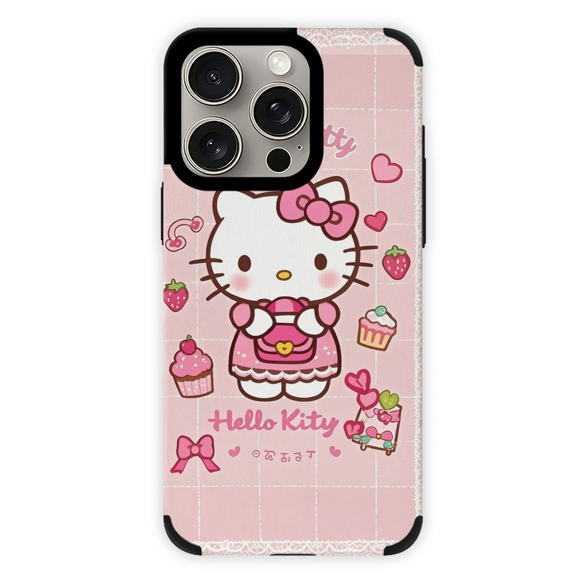 サンリオハローキティ - IPhone15ProMax対応 ・ PUレザースマホケース ・ 耐衝撃 ・ 黄変防止 ・ 360度全面保護 ・ 柔らか手触り ・ 3D立体ボタン