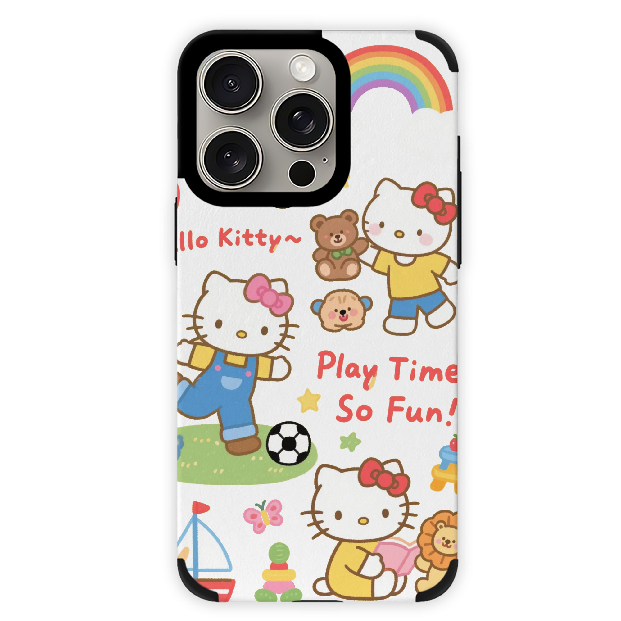 サンリオハローキティ - IPhone15ProMax対応 ・ PUレザースマホケース ・ 耐衝撃 ・ 黄変防止 ・ 360度全面保護 ・ 柔らか手触り ・ 3D立体ボタン
