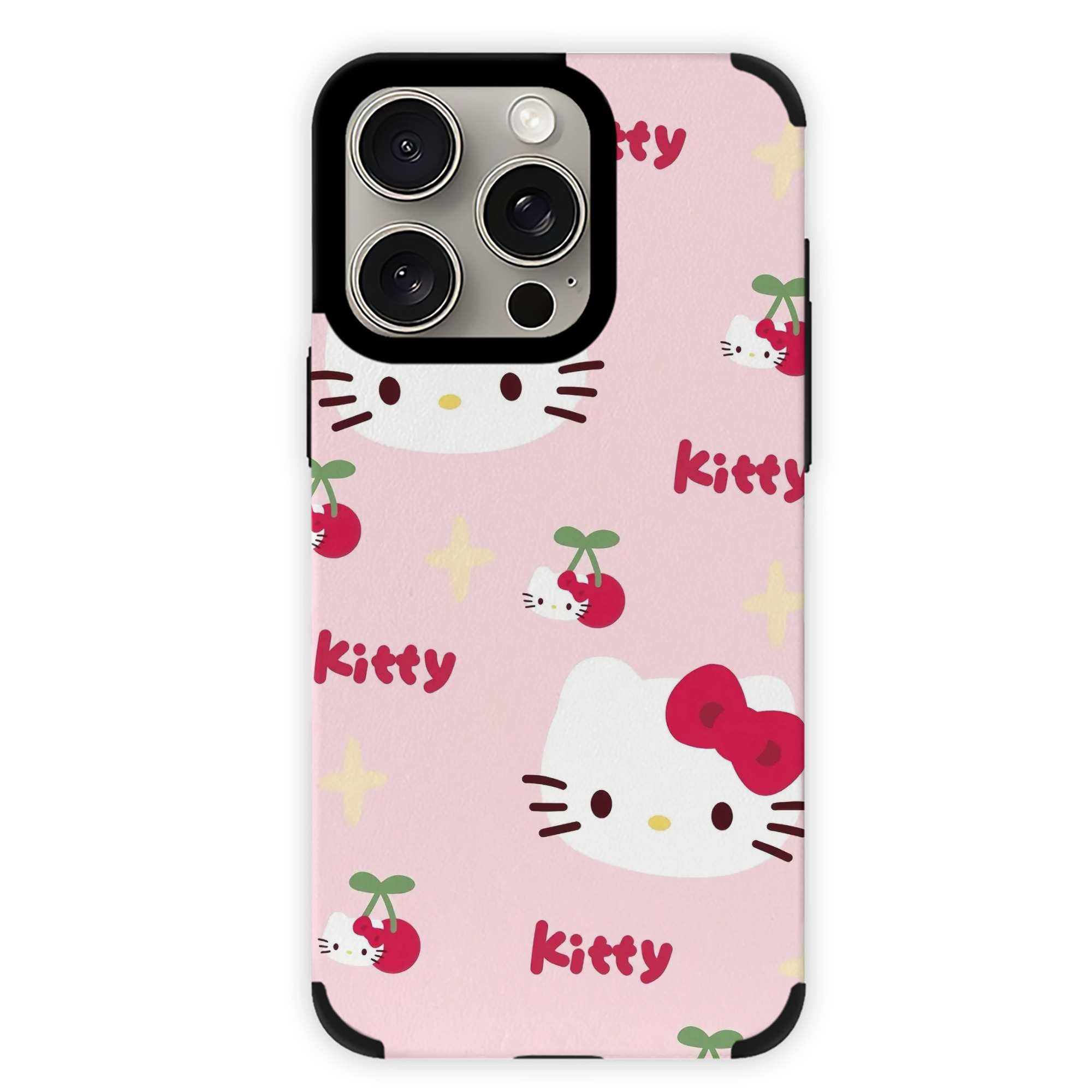 サンリオハローキティ - IPhone15ProMax対応 ・ PUレザースマホケース ・ 耐衝撃 ・ 黄変防止 ・ 360度全面保護 ・ 柔らか手触り ・ 3D立体ボタン