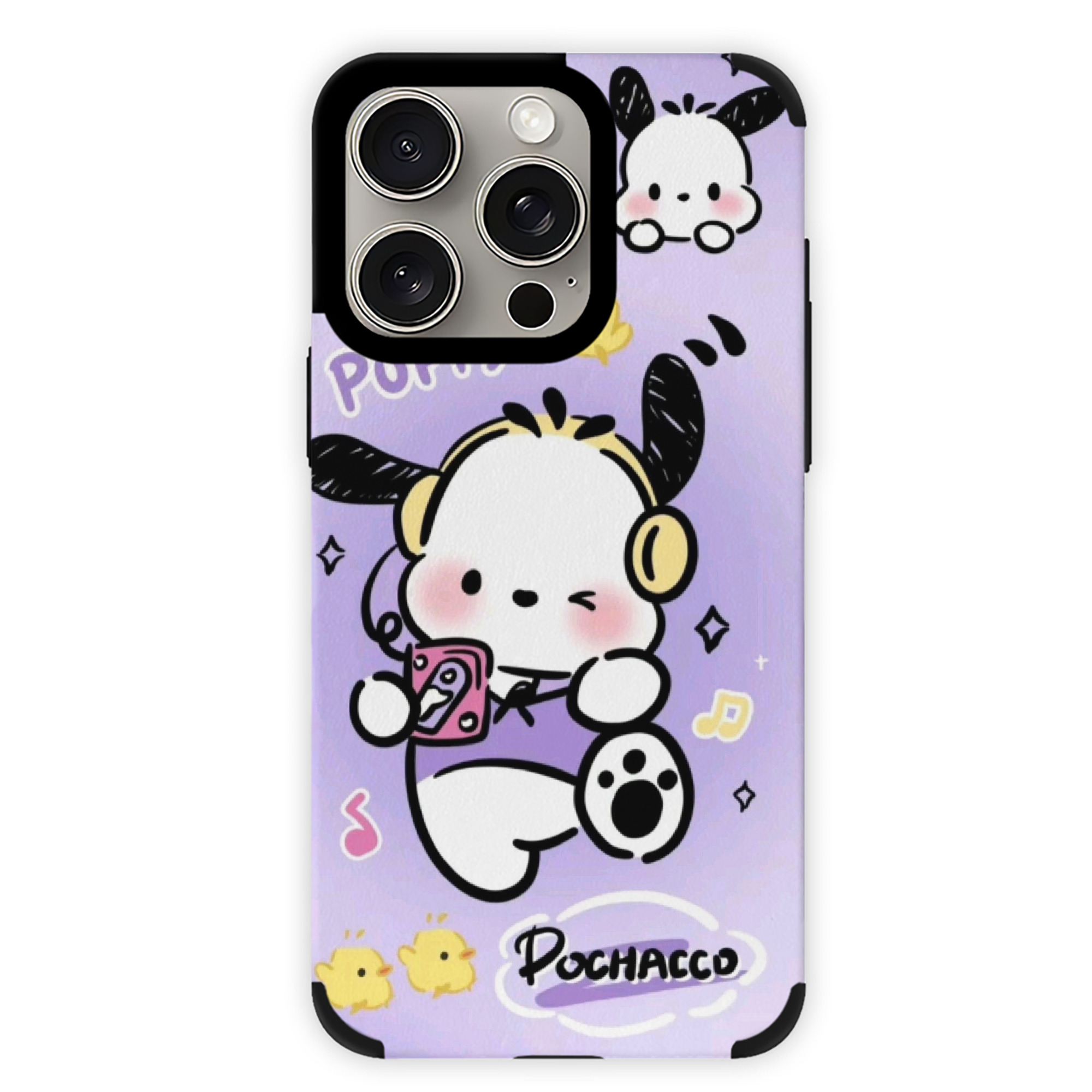 サンリオポチャッコ - IPhone15ProMax対応 ・ PUレザースマホケース ・ 耐衝撃 ・ 黄変防止 ・ 360度全面保護 ・ 柔らか手触り ・ 3D立体ボタン