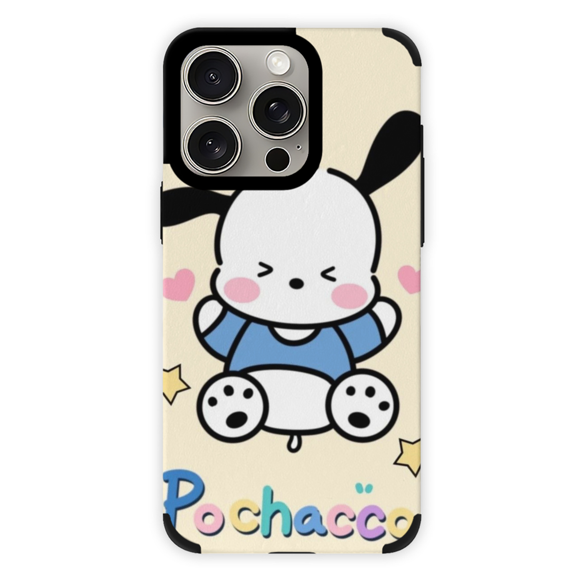 サンリオポチャッコ - IPhone15ProMax対応 ・ PUレザースマホケース ・ 耐衝撃 ・ 黄変防止 ・ 360度全面保護 ・ 柔らか手触り ・ 3D立体ボタン