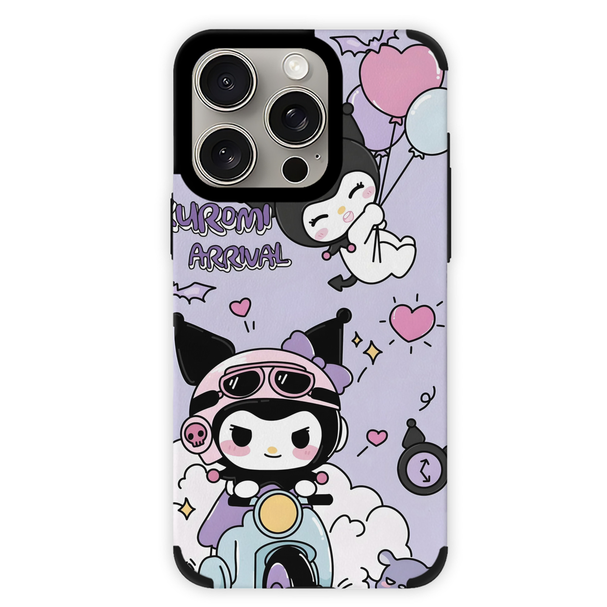 サンリオクロミ - IPhone15ProMax対応 ・ PUレザースマホケース ・ 耐衝撃 ・ 黄変防止 ・ 360度全面保護 ・ 柔らか手触り ・ 3D立体ボタン