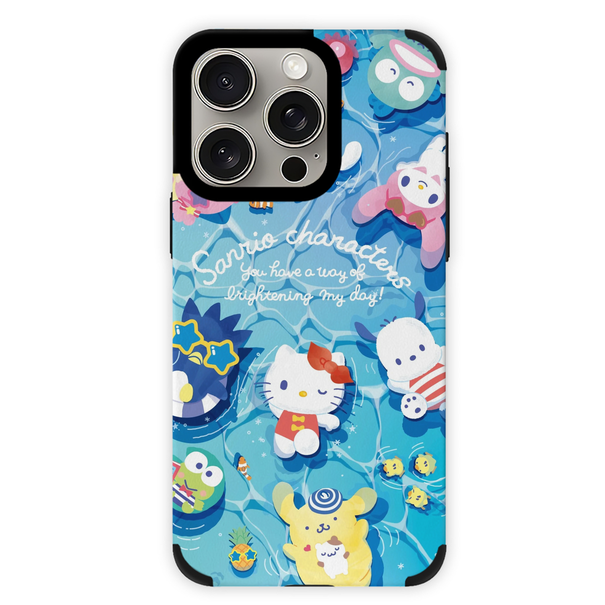 サンリオ - IPhone15ProMax対応 ・ PUレザースマホケース ・ 耐衝撃 ・ 黄変防止 ・ 360度全面保護 ・ 柔らか手触り ・ 3D立体ボタン