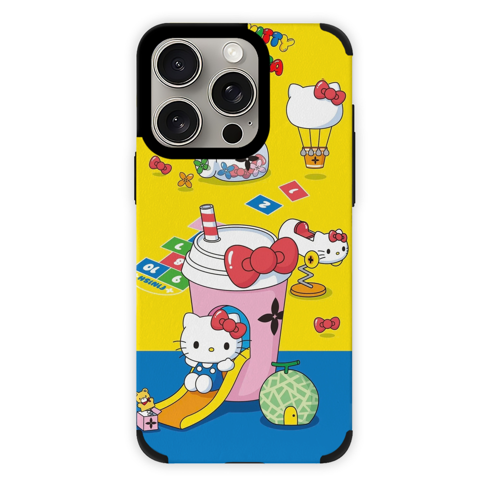 サンリオハローキティ - IPhone15ProMax対応 ・ PUレザースマホケース ・ 耐衝撃 ・ 黄変防止 ・ 360度全面保護 ・ 柔らか手触り ・ 3D立体ボタン