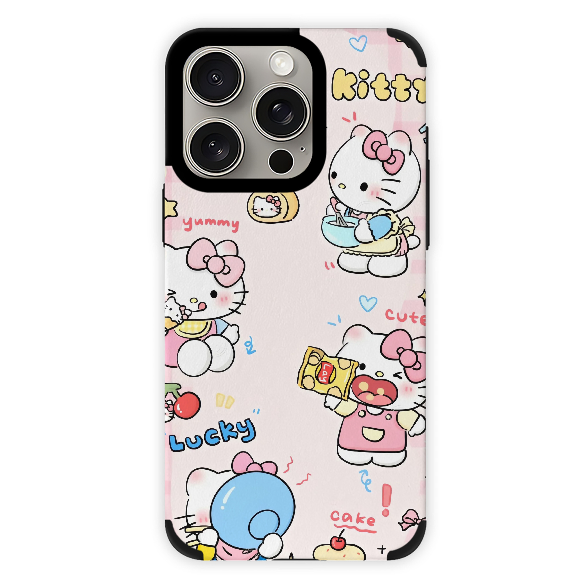 サンリオハローキティ - IPhone15ProMax対応 ・ PUレザースマホケース ・ 耐衝撃 ・ 黄変防止 ・ 360度全面保護 ・ 柔らか手触り ・ 3D立体ボタン