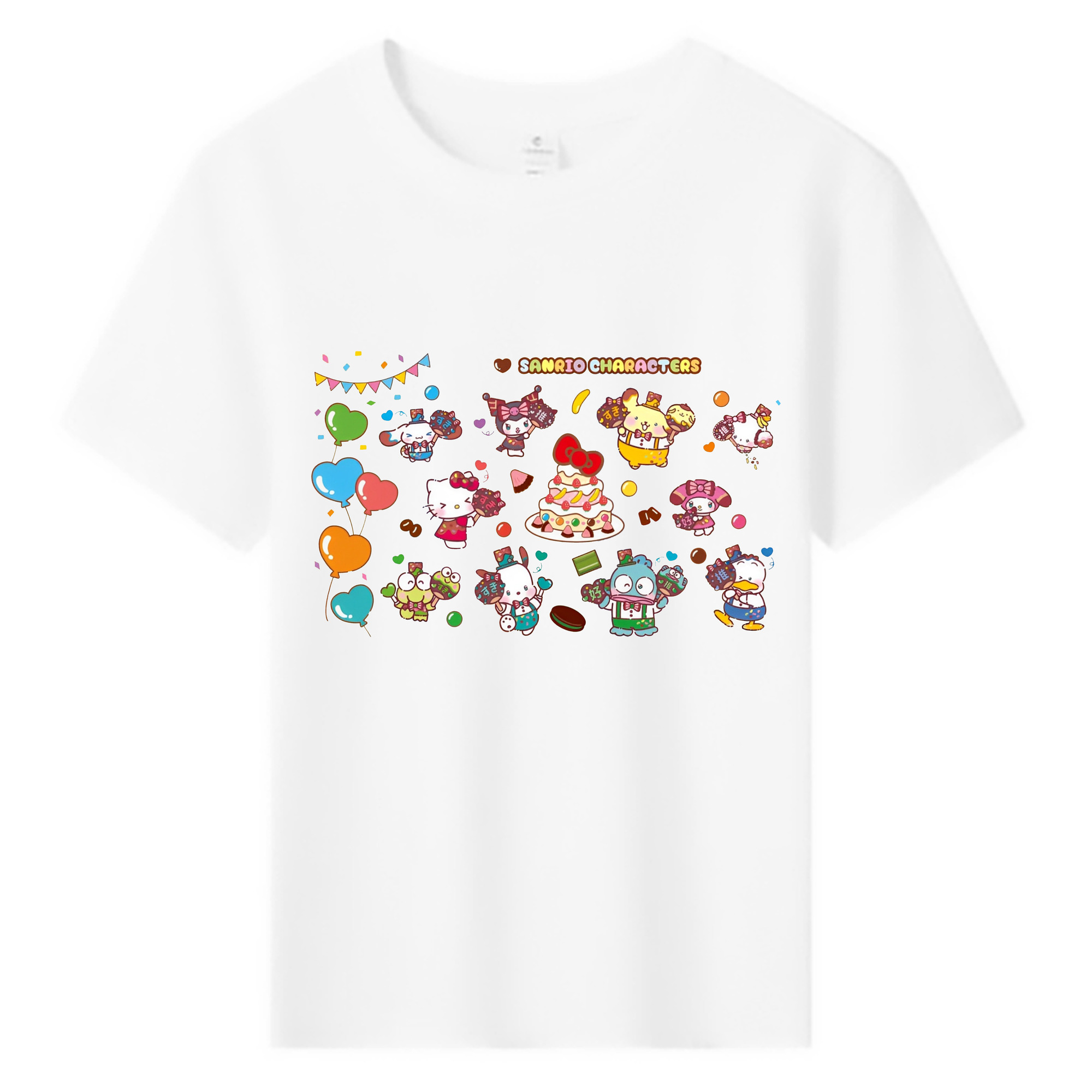 スイート系サンリオ - 綿100％ キッズTシャツ ・ フロントプリント ・ 快適 通気性 ・ スポーツ カジュアル 散歩用