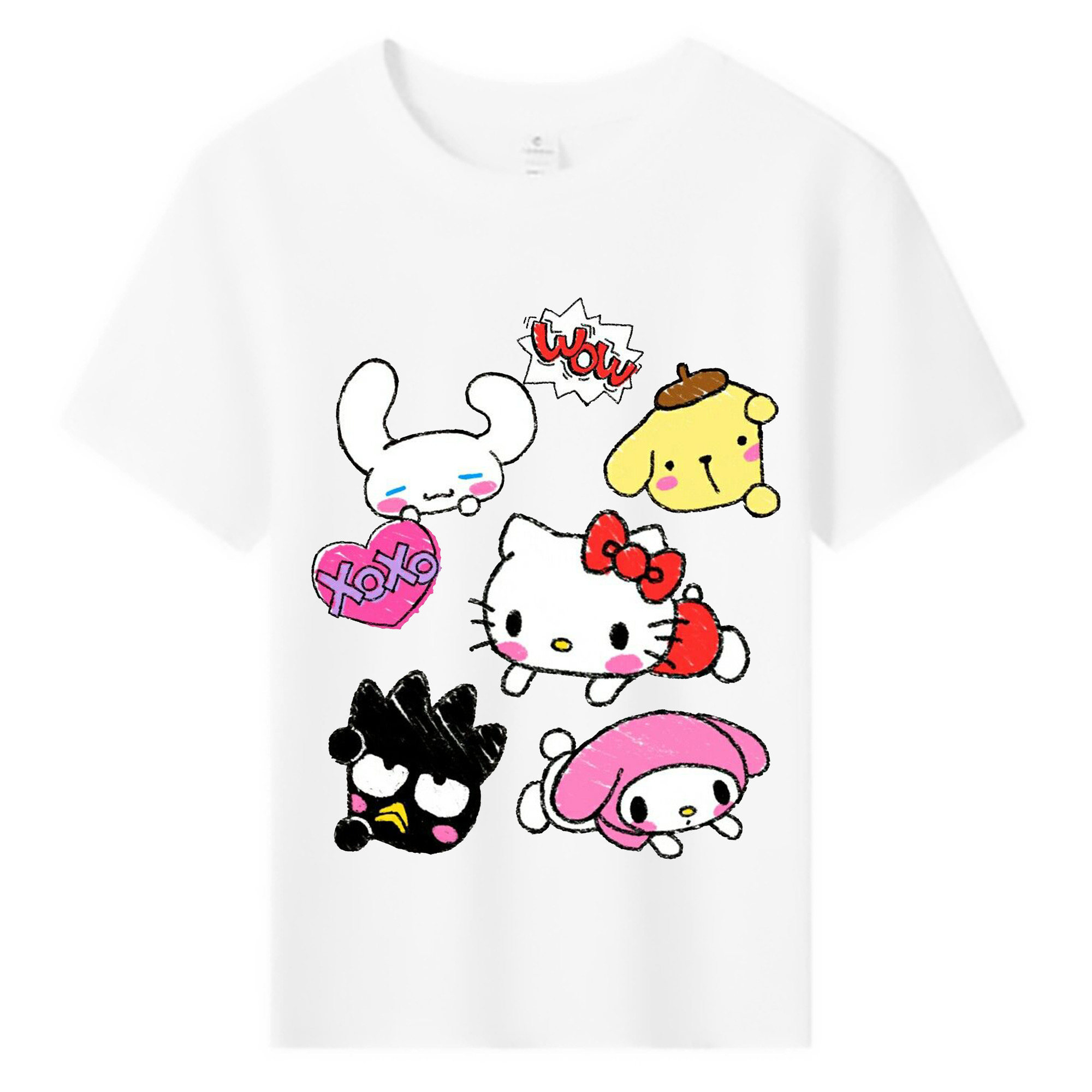 毎日着たい♪カジュアルサンリオ - 綿100％ キッズTシャツ ・ フロントプリント ・ 快適 通気性 ・ スポーツ カジュアル 散歩用