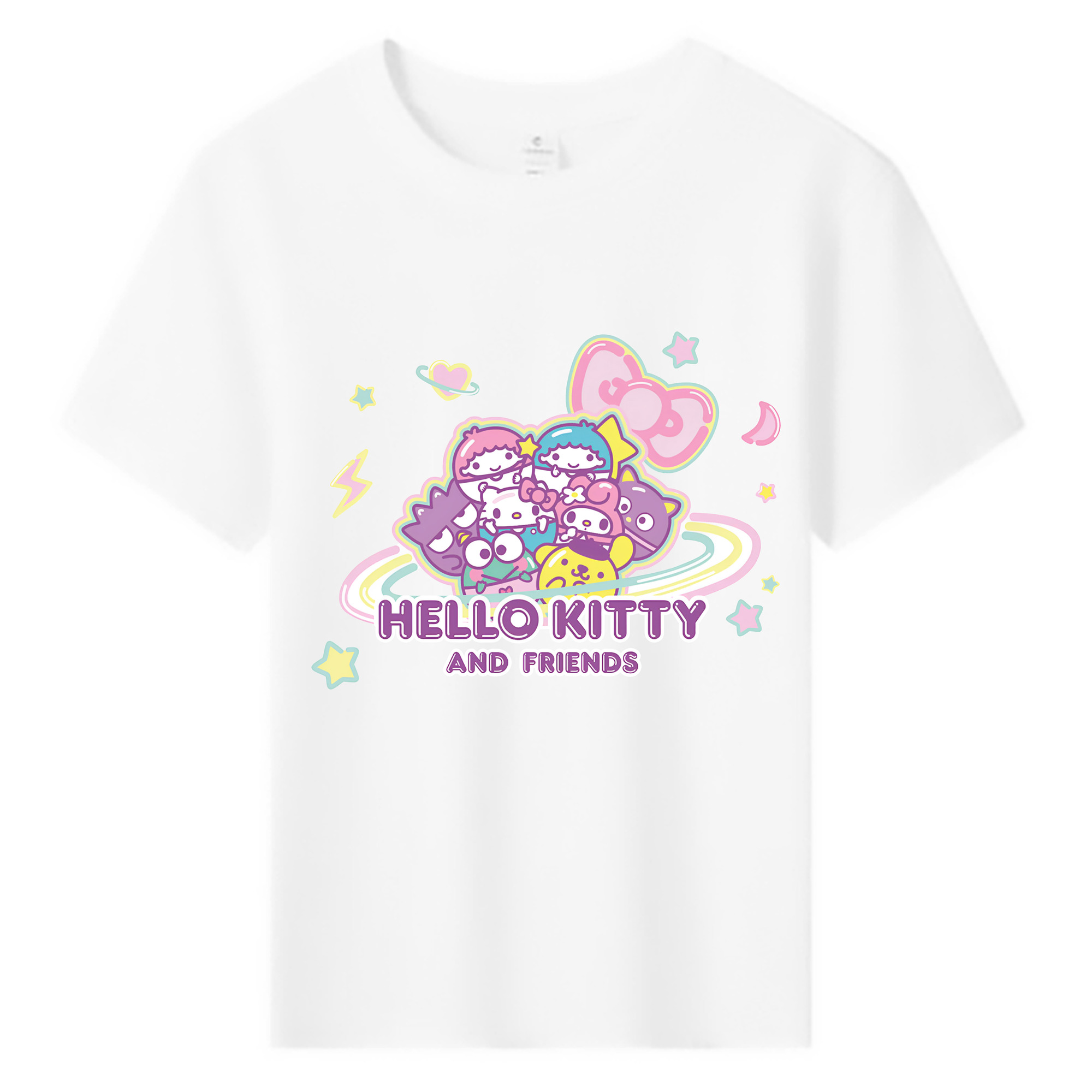 スイート系サンリオ - 綿100％ キッズTシャツ ・ フロントプリント ・ 快適 通気性 ・ スポーツ カジュアル 散歩用