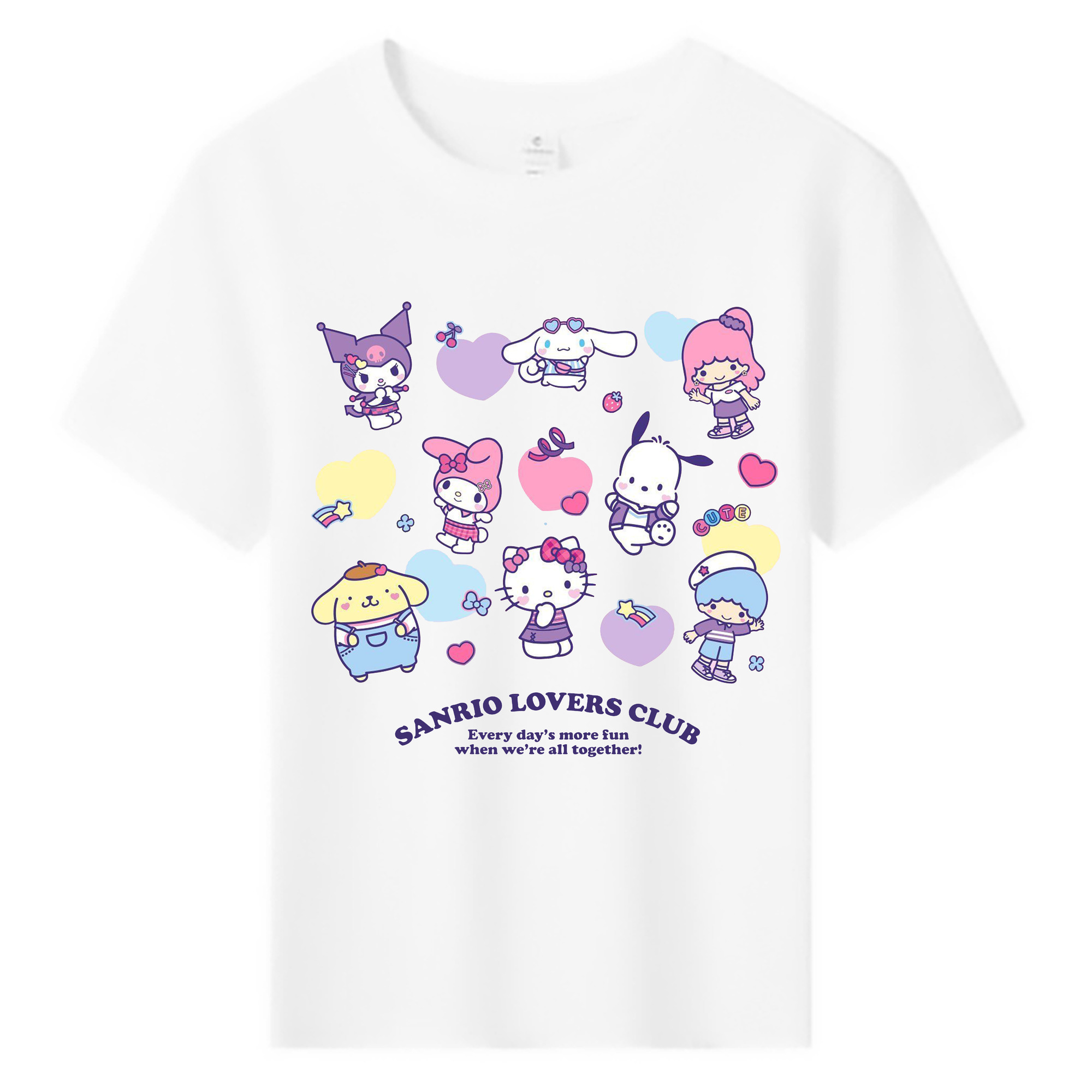毎日着たい♪カジュアルサンリオ - 綿100％ キッズTシャツ ・ フロントプリント ・ 快適 通気性 ・ スポーツ カジュアル 散歩用