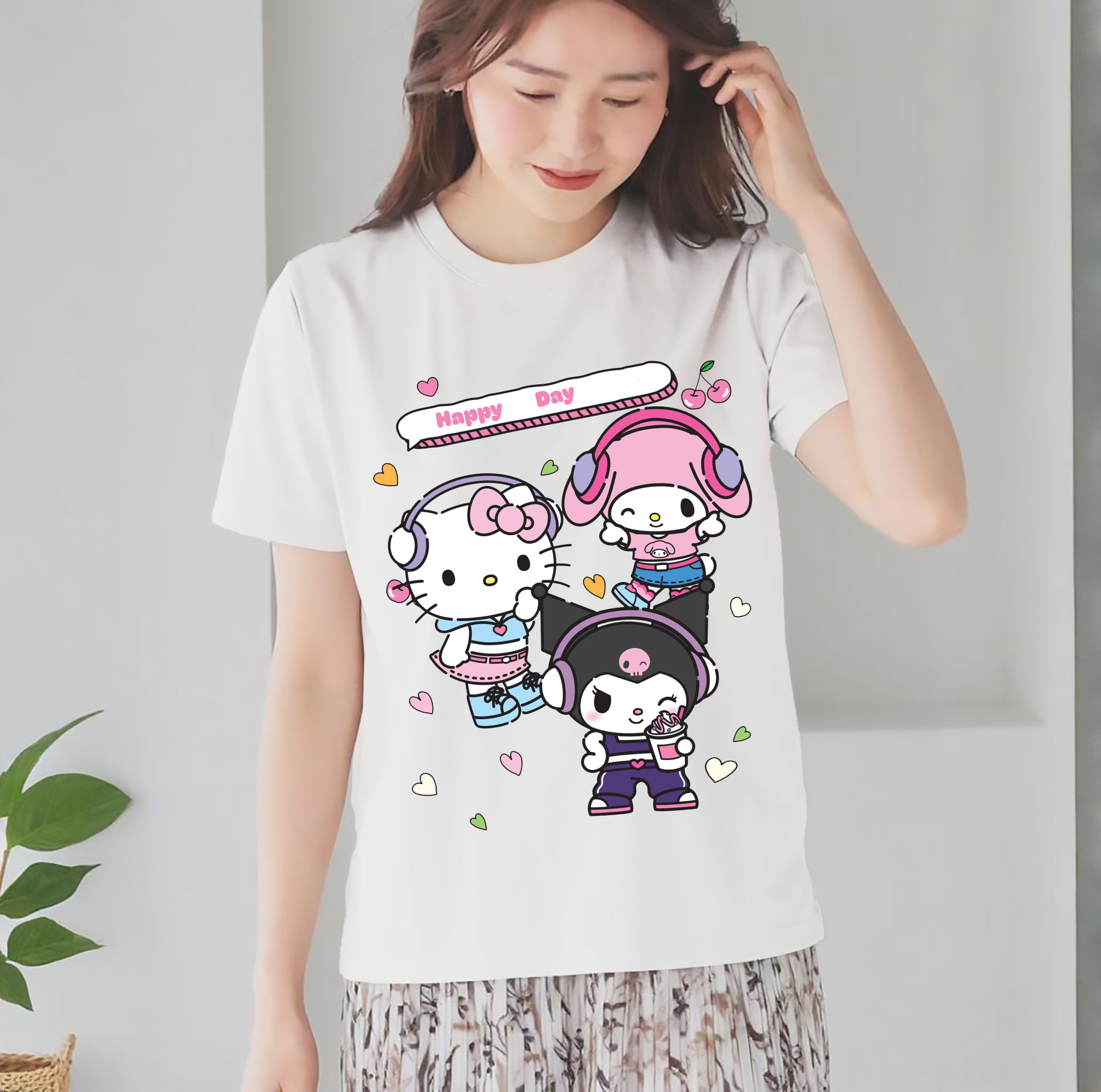 音楽を聴くサンリオキャラ