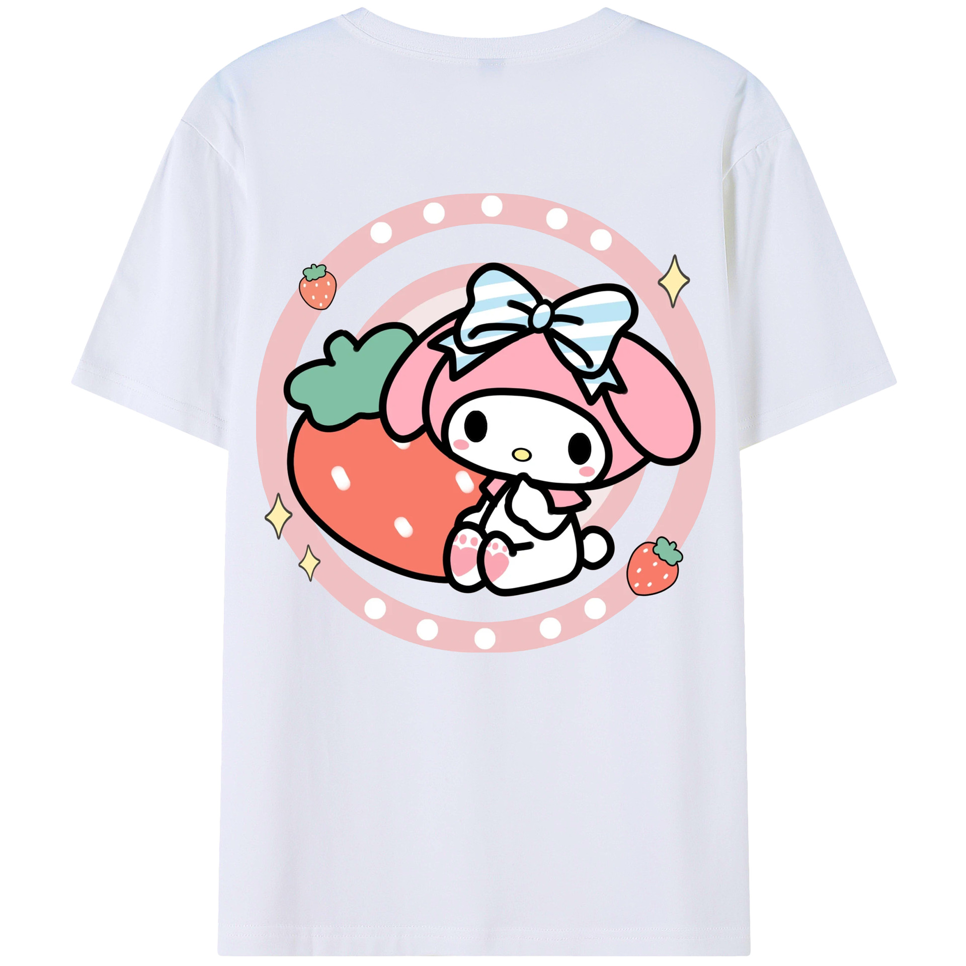 スイートなマイメロディ - 綿100％ 半袖Tシャツ ・ バックプリント ・ 快適 通気性 ・ 日常使い 散歩 スポーツ用