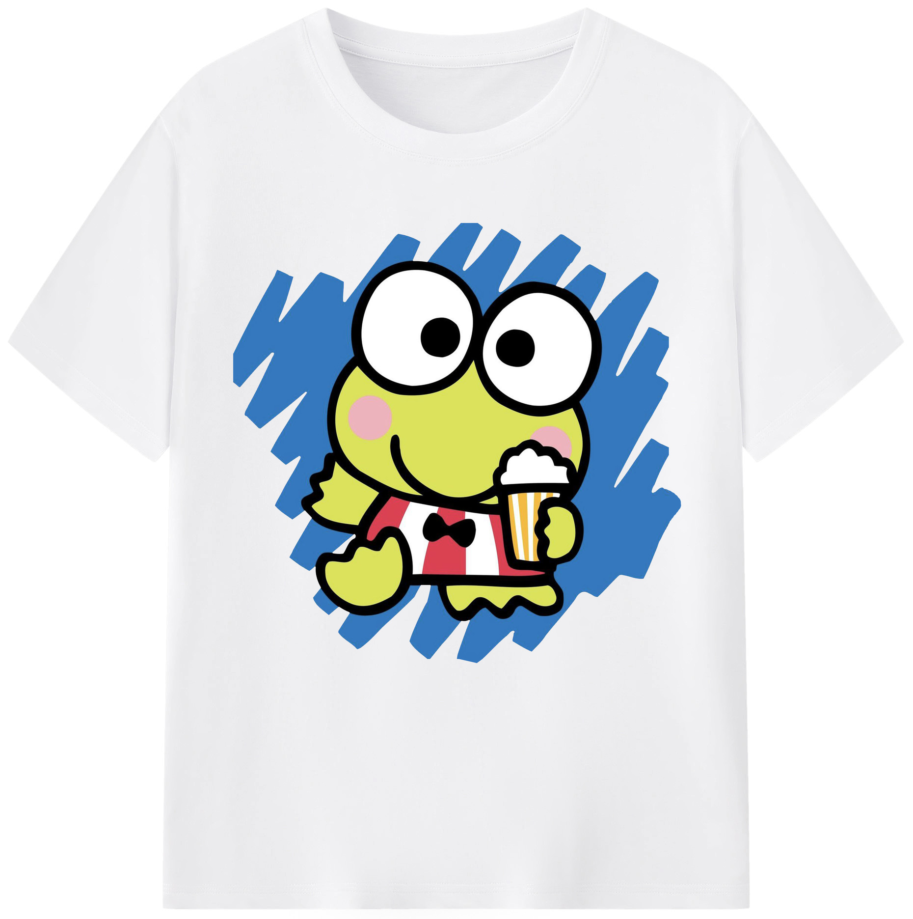 サンリオけろけろけろっぴ - 綿100％ 半袖Tシャツ ・ フロントプリント ・ 快適 通気性 ・ 日常使い 散歩 スポーツ用