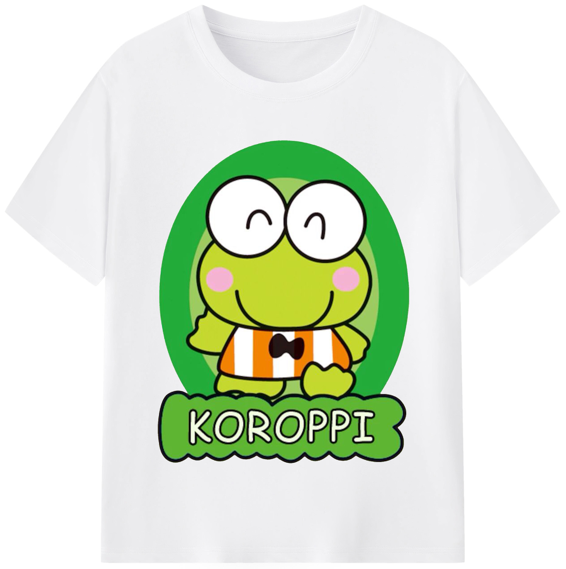 かわいいけろけろけろっぴ - 綿100％ 半袖Tシャツ ・ フロントプリント ・ 快適 通気性 ・ 日常使い 散歩 スポーツ用