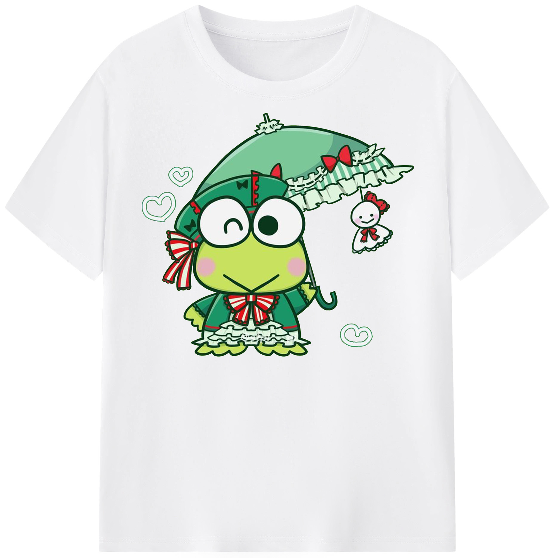 かわいいけろけろけろっぴ - 綿100％ 半袖Tシャツ ・ フロントプリント ・ 快適 通気性 ・ 日常使い 散歩 スポーツ用