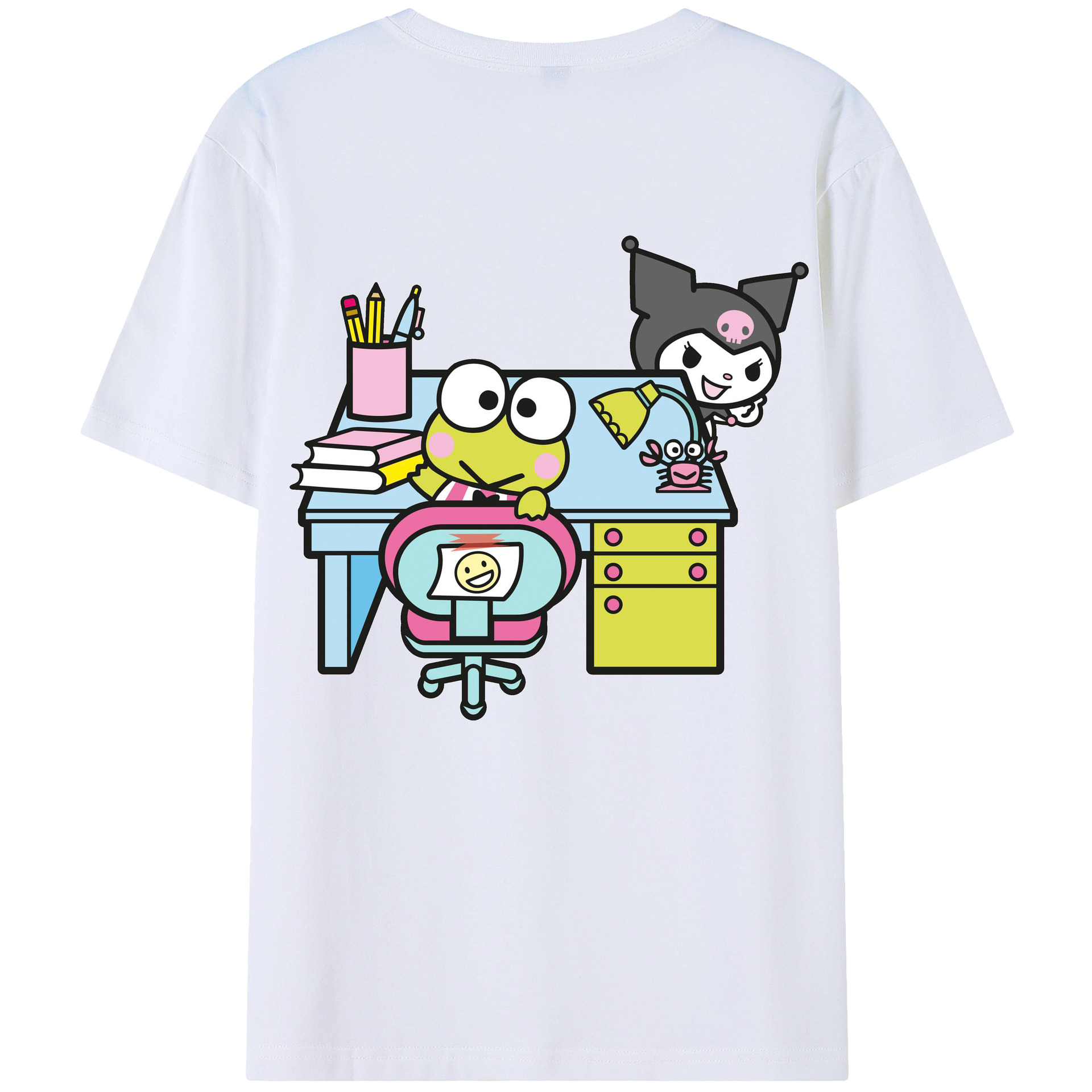 クロミ＆けろけろけろっぴ - 綿100％ 半袖Tシャツ ・ バックプリント ・ 快適 通気性 ・ 日常使い 散歩 スポーツ用