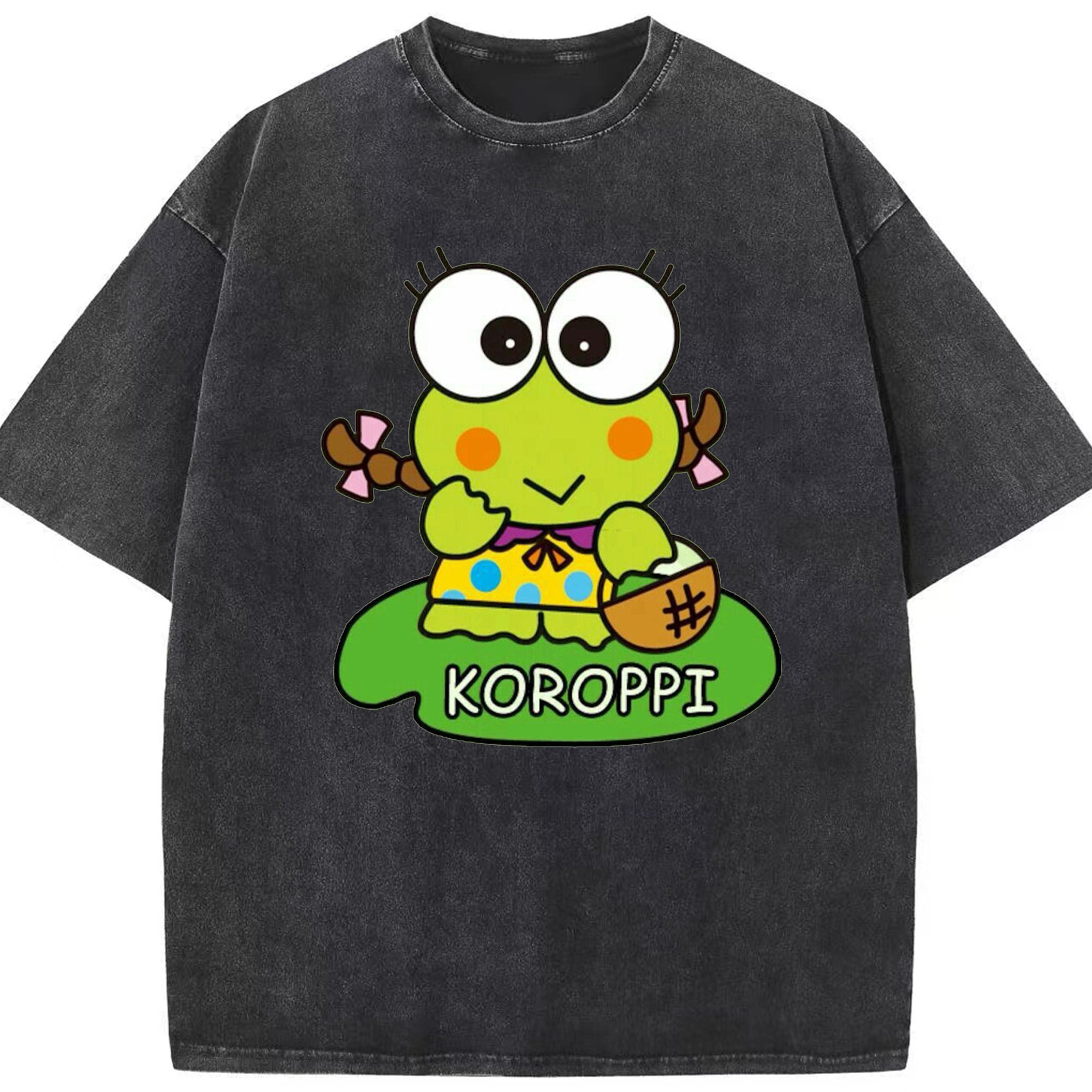 けろけろけろっぴ - 綿100％ ヴィンテージ風 半袖Tシャツ ・ フロントプリント ・ 柔らか肌触り ・ 通気性 快適 ・ スポーツ カジュアル 外出用